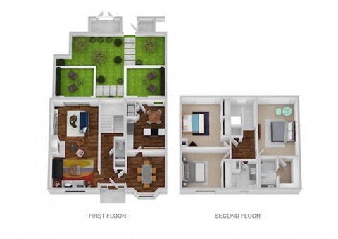 Floor plan for 3 beds, 2.5 baths, 1815 sqft